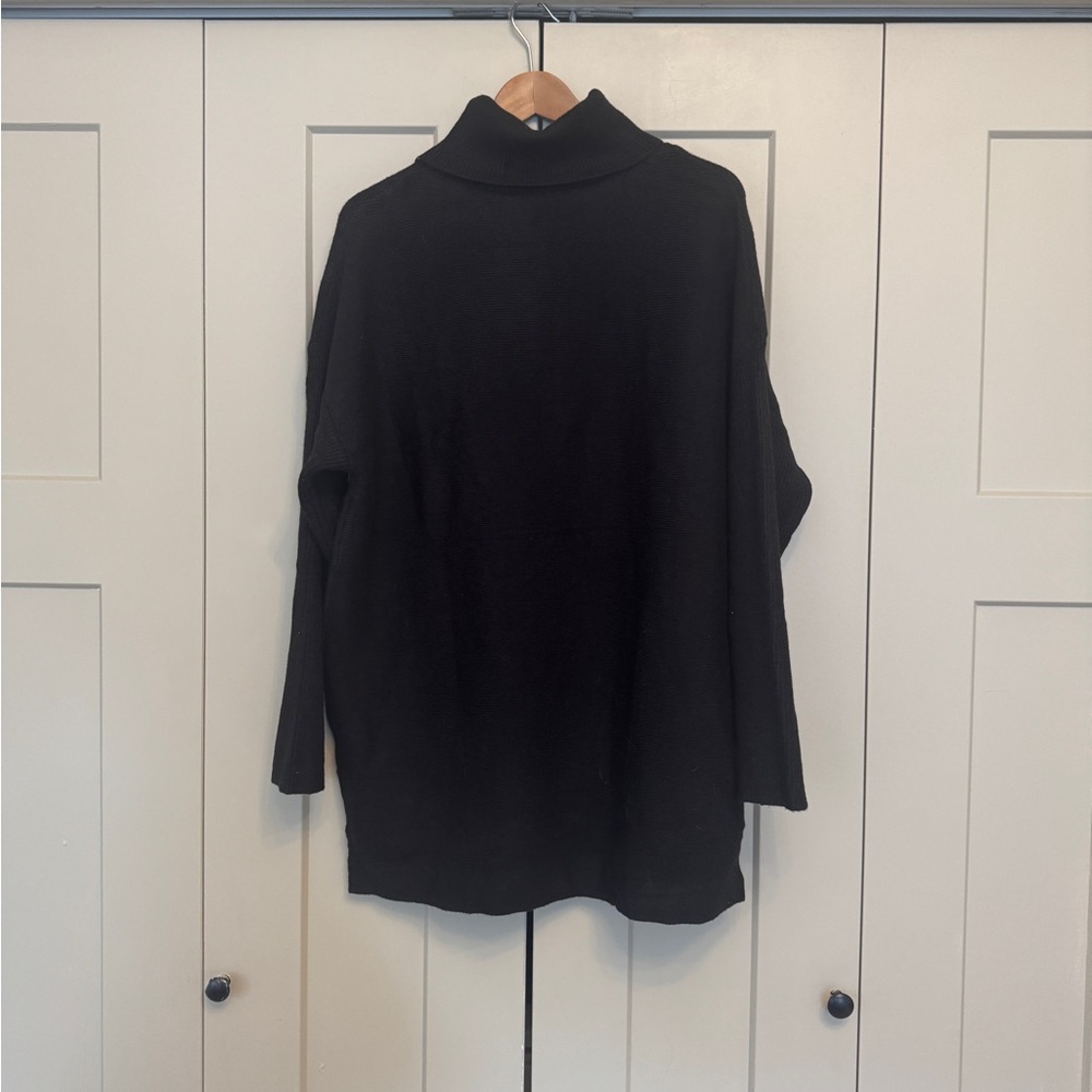 Black Oversized Turtleneck Sweater | Batwing Sleeve | Size XL